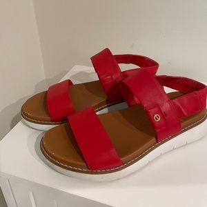 Red Cole Haan platform Sandles